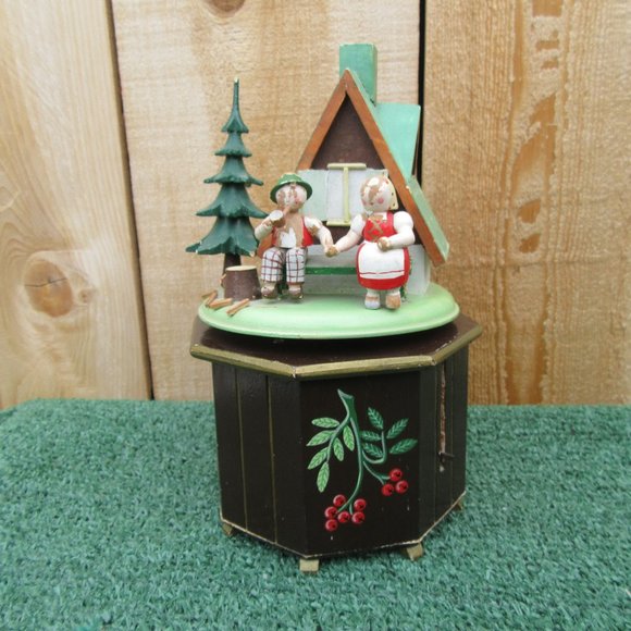 Vintage Thorens Geshwister Steinbach GMBH Wooden Music Box Lang Lang ist's Her